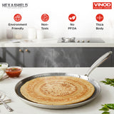 Vinod Platinum Triply Stainless Steel SAS Pro Dosa Tawa  (Induction  Friendly)