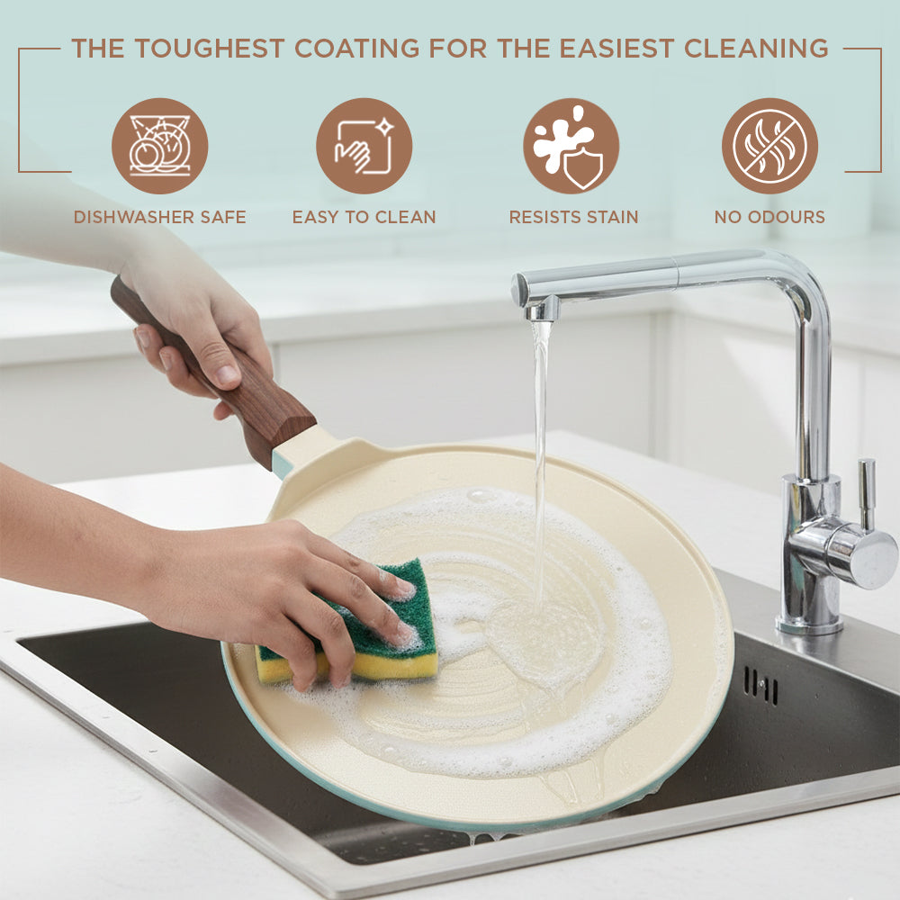 Vinod Ceravit Dosa Tawa Ceragreen - 5.2mm Thick Die Cast Aluminium Base | Vinod Cookware