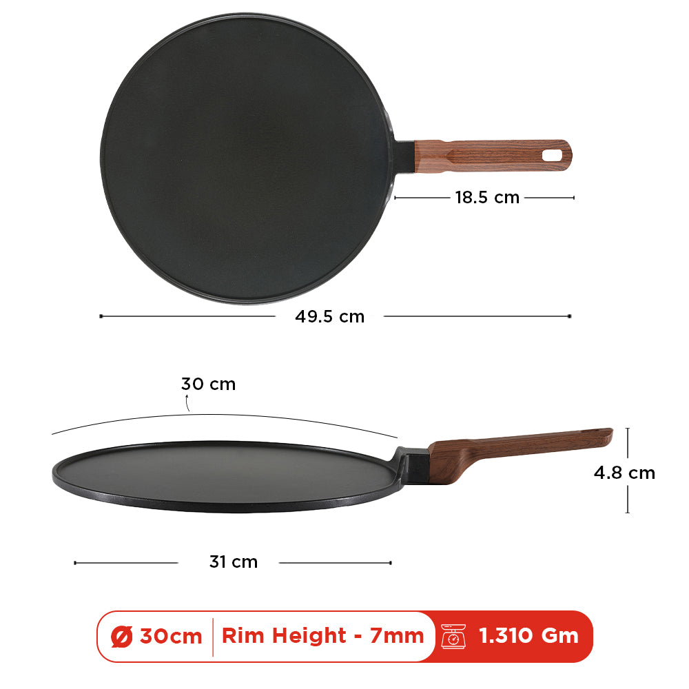 Vinod Di Casa Dosa Tawa - 30cm Dimension Reference Chart | Vinod Cookware