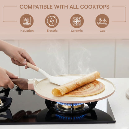 Vinod Ceravit Dosa Tawa Desert Rose - On Induction Heat-Crisp-Slide Technology | Vinod Cookware