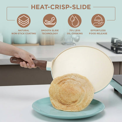 Vinod Ceravit Dosa Tawa Ceragreen - Smooth Surface Effortless Dosa Sliding | Vinod Cookware