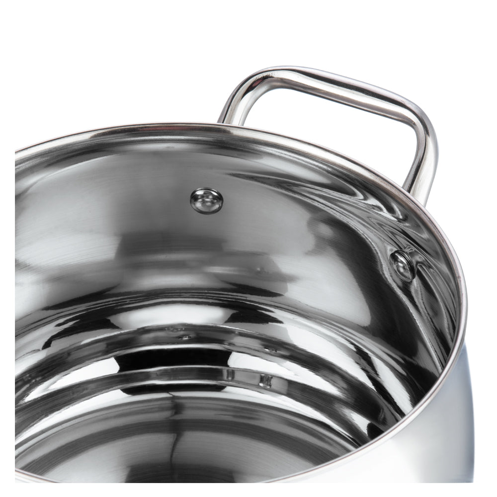Vinod Stainless Steel Almaty Saucepot - Durable Comfort Grip Handle Detail | Vinod Cookware
