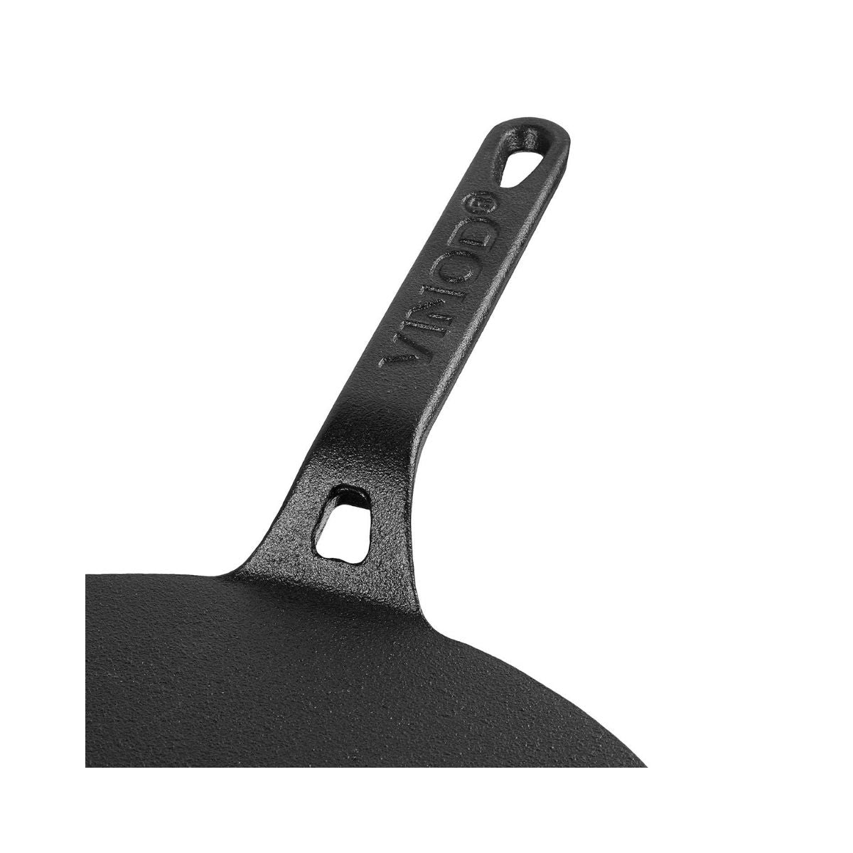 Vinod Legacy Cast Iron Flat Multi Tawa - Easy Lift Handle Detail | Vinod Cookware