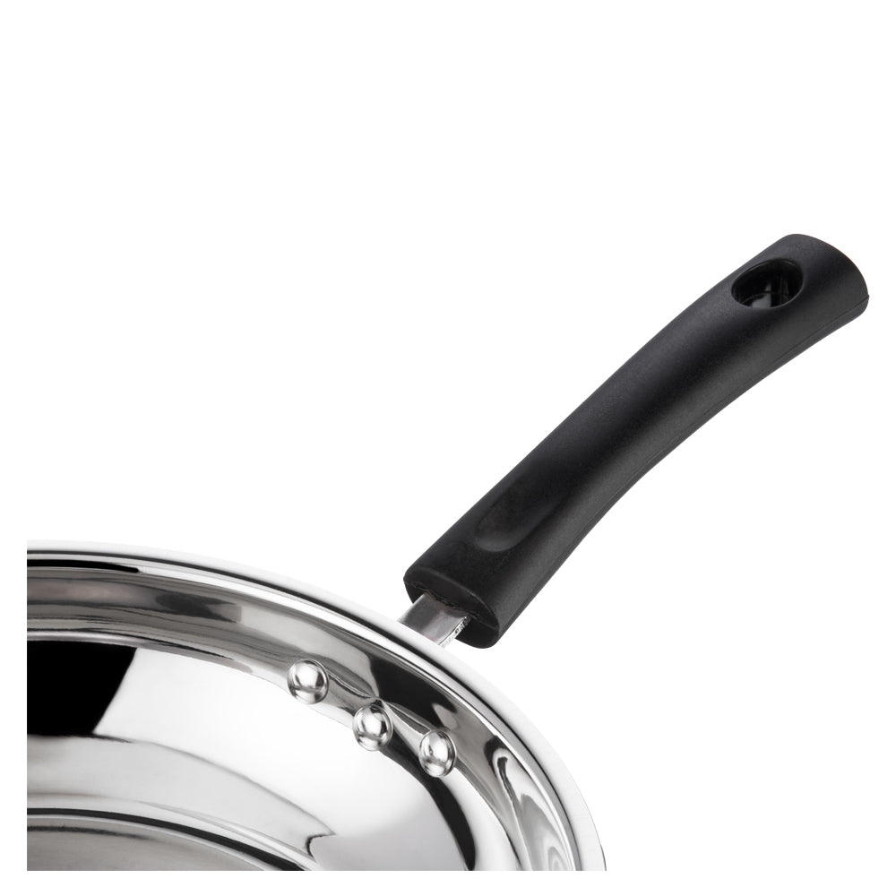 Vinod Stainless Steel Frypan - Ergonomic Grip Heat Resistant Handle | Vinod Cookware