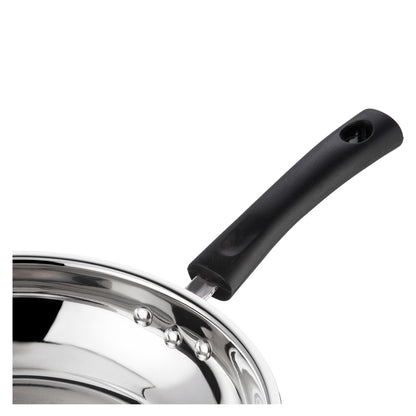Vinod Stainless Steel Frypan - Ergonomic Grip Heat Resistant Handle | Vinod Cookware