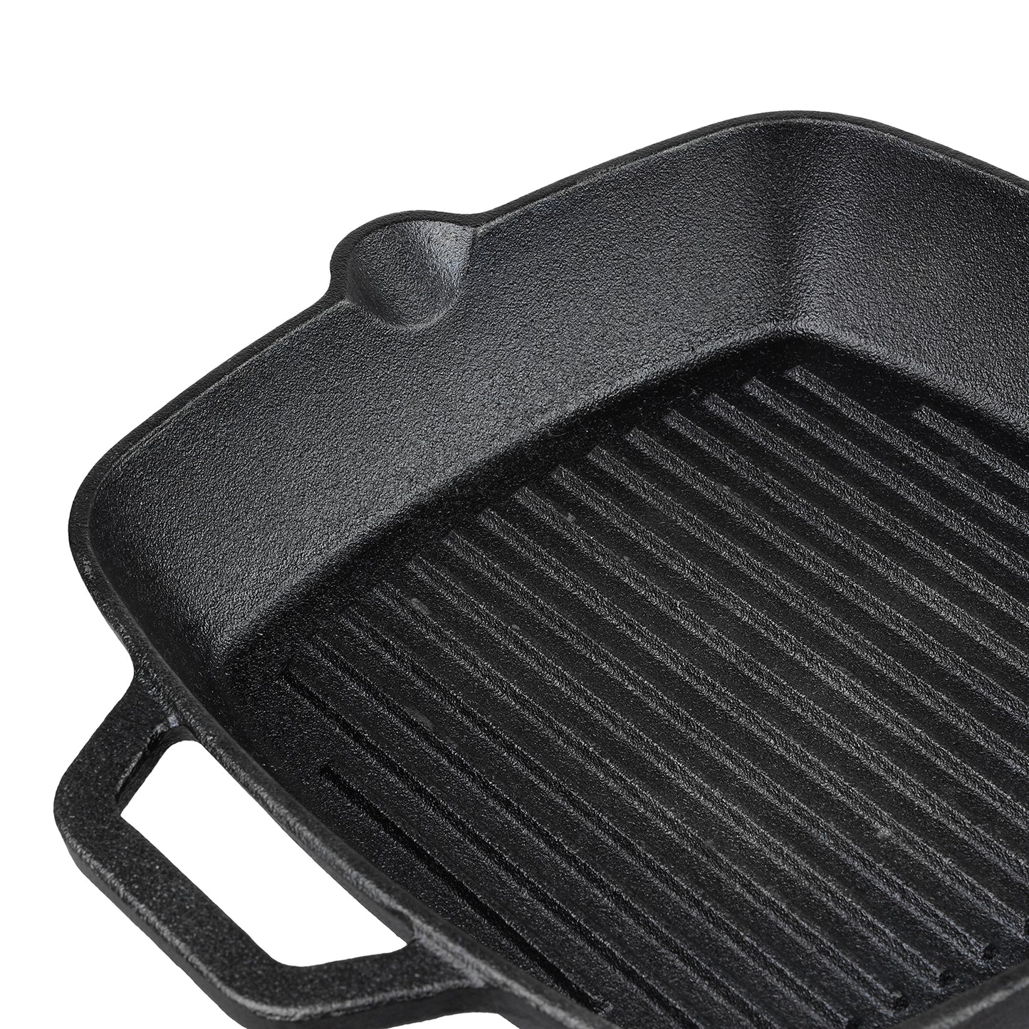 Vinod Legacy Pre-Seasoned Cast Iron Square Griddle - Oil Pour Design | Vinod Cookware India
