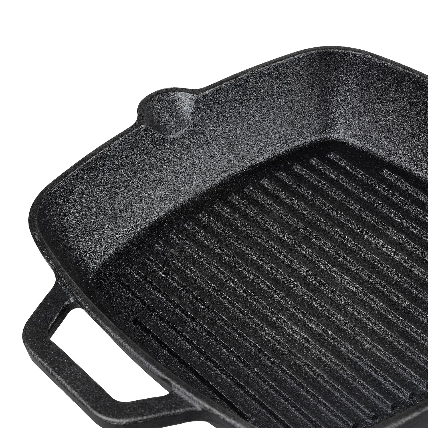 Vinod Legacy Pre-Seasoned Cast Iron Square Griddle - Oil Pour Design | Vinod Cookware India