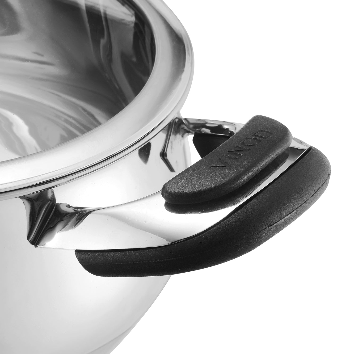 Vinod Durban Handi - Firm Grip Riveted Stainless Steel Handles, Safe Lifting, Ergonomic Design for Everyday Indian Cooking | Vinod Cookware India