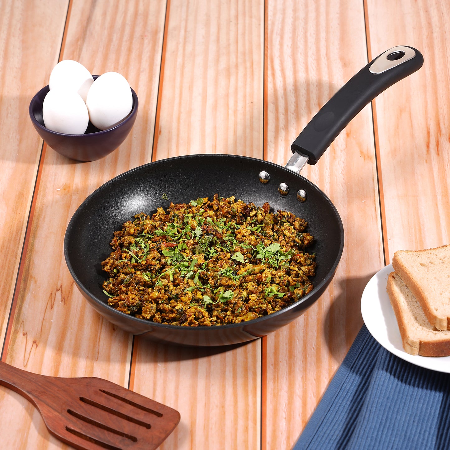 Vinod Hanos Non Stick Frypan Induction Friendly - Main View | Vinod Cookware India