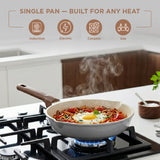 Vinod Ceravit Frypan Washed Stone - On Induction Cooktop All Hob Compatible | Vinod Cookware