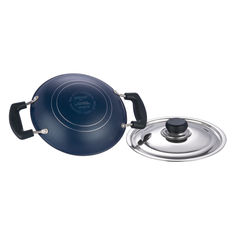 Vinod Zest Non Stick Appachetty with Lid 20cm | Vinod Cookware India