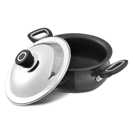 Handi with Lid | Vinod Hanos Handi | Premium Stainless Steel Handi | Induction Base Handi | Heavy Gauge Cookware | Multipurpose Cooking Handi | Stylish Kitchen Handi | Durable Stainless Steel Pot