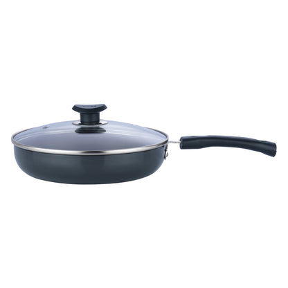 Vinod Hard Anodised Deep Frypan with Glass Lid - Induction Friendly, buy online India