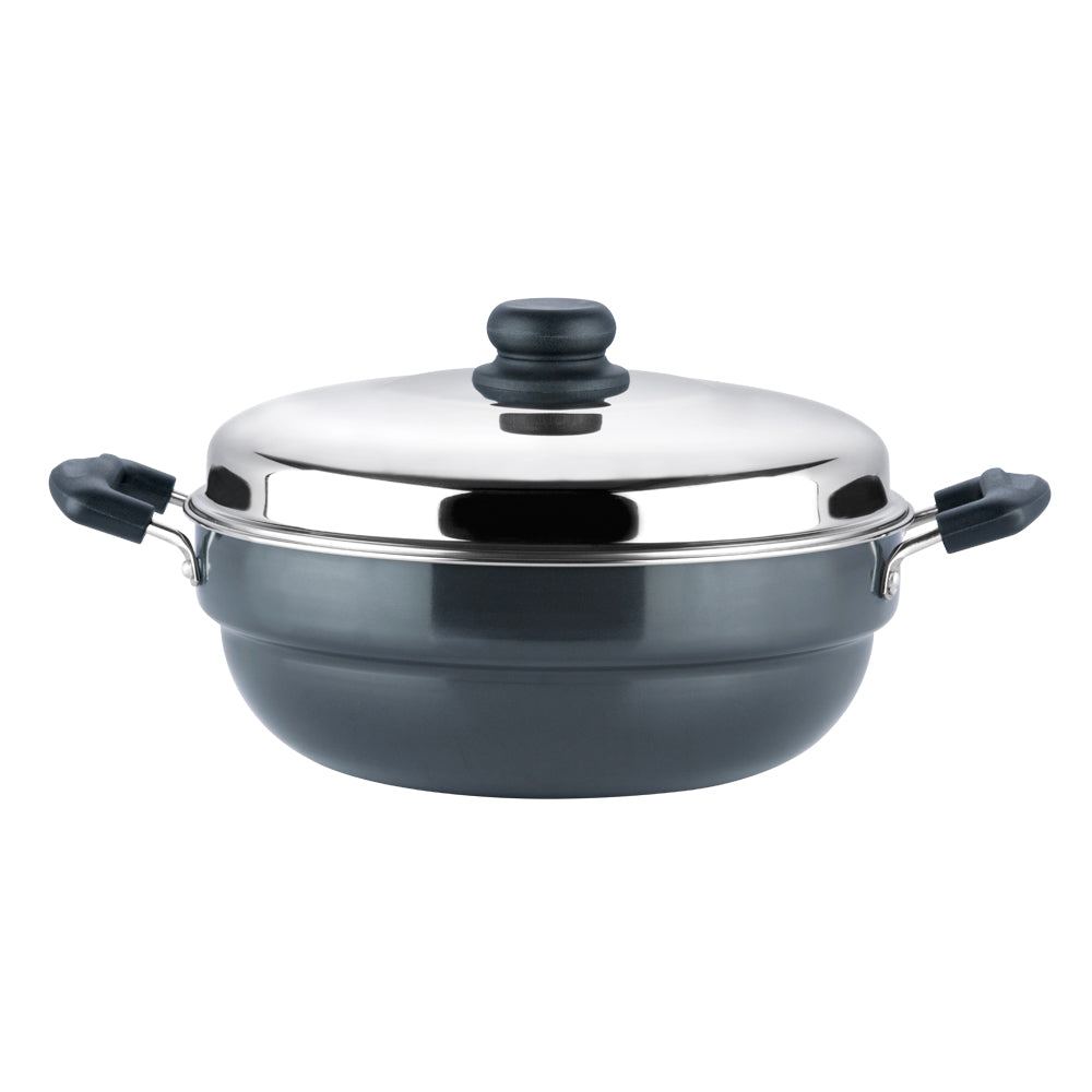 Vinod Hard Anodised Multi Kadai - Side Profile Induction Friendly | Vinod Cookware India