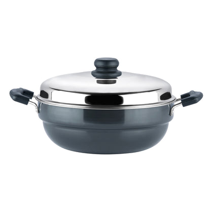 Vinod Hard Anodised Multi Kadai - Side Profile Induction Friendly | Vinod Cookware India