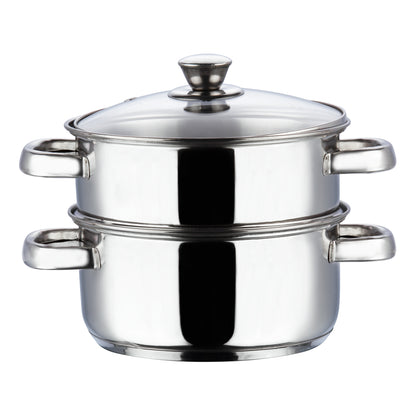 Vinod 2 Tier Steamer - High Quality AISI 202 Stainless Steel Construction | Vinod Cookware