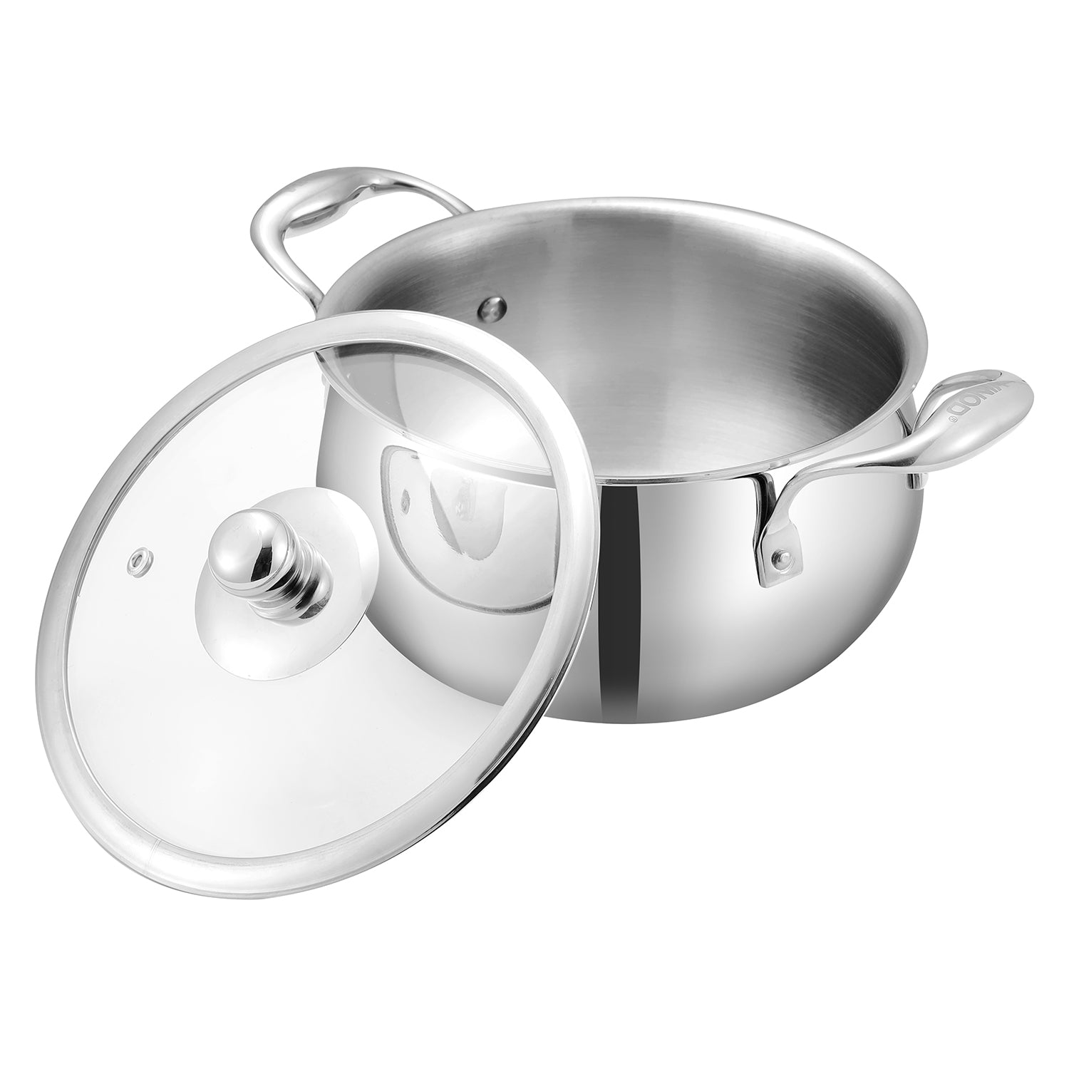 Induction Base Cookware, Premium Stainless Steel Pot, Healthy Cooking Cookware, Toxin-Free Cookware, Even Heat Distribution