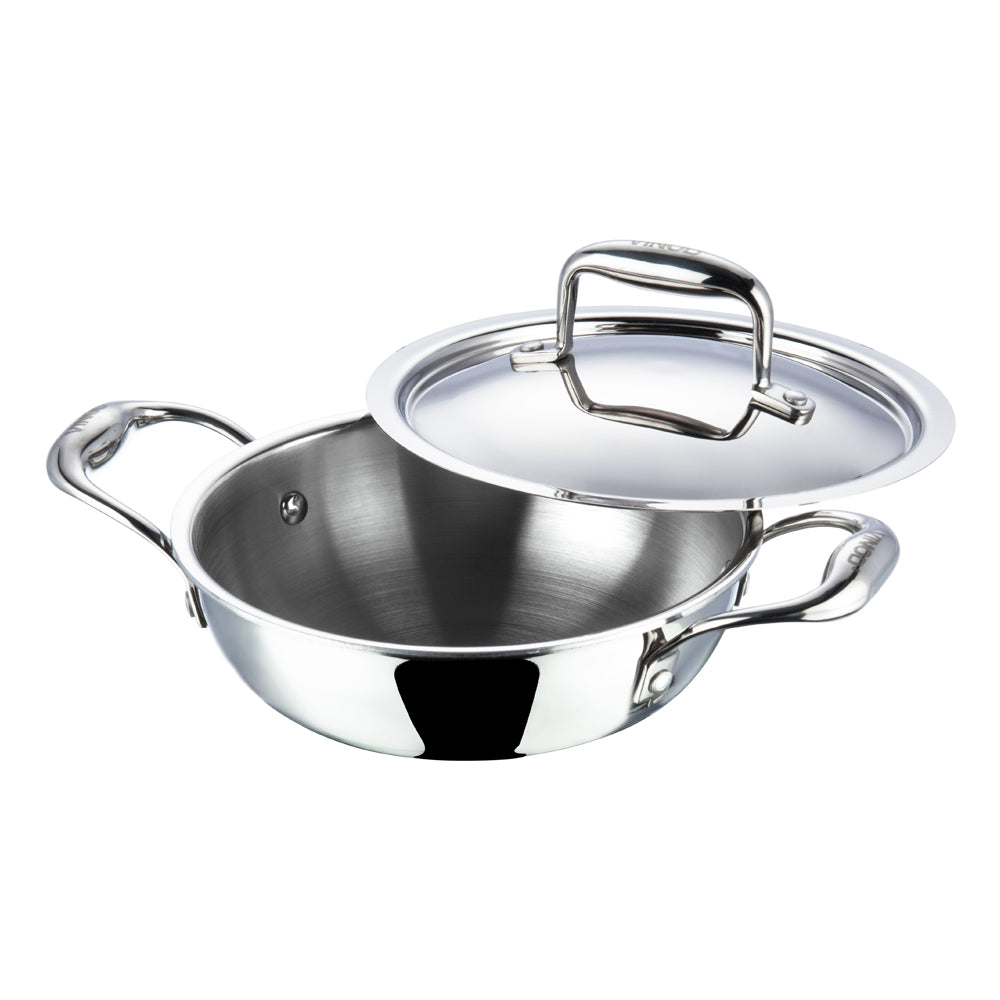 Vinod Platinum Triply Extra Deep Kadai with Lid - Feature View 1 | Vinod Cookware India