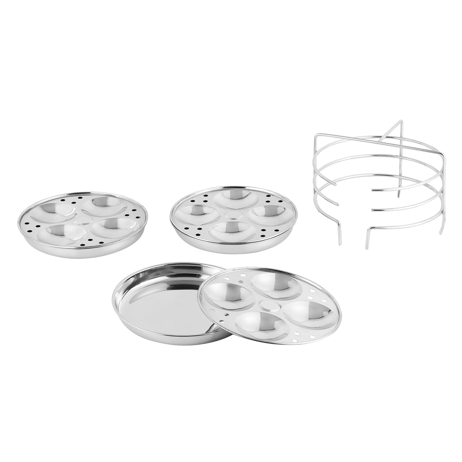 Vinod Multi Pot - Stainless Steel Idli Plates Showing 4 and 6 Plate Options | Vinod Cookware