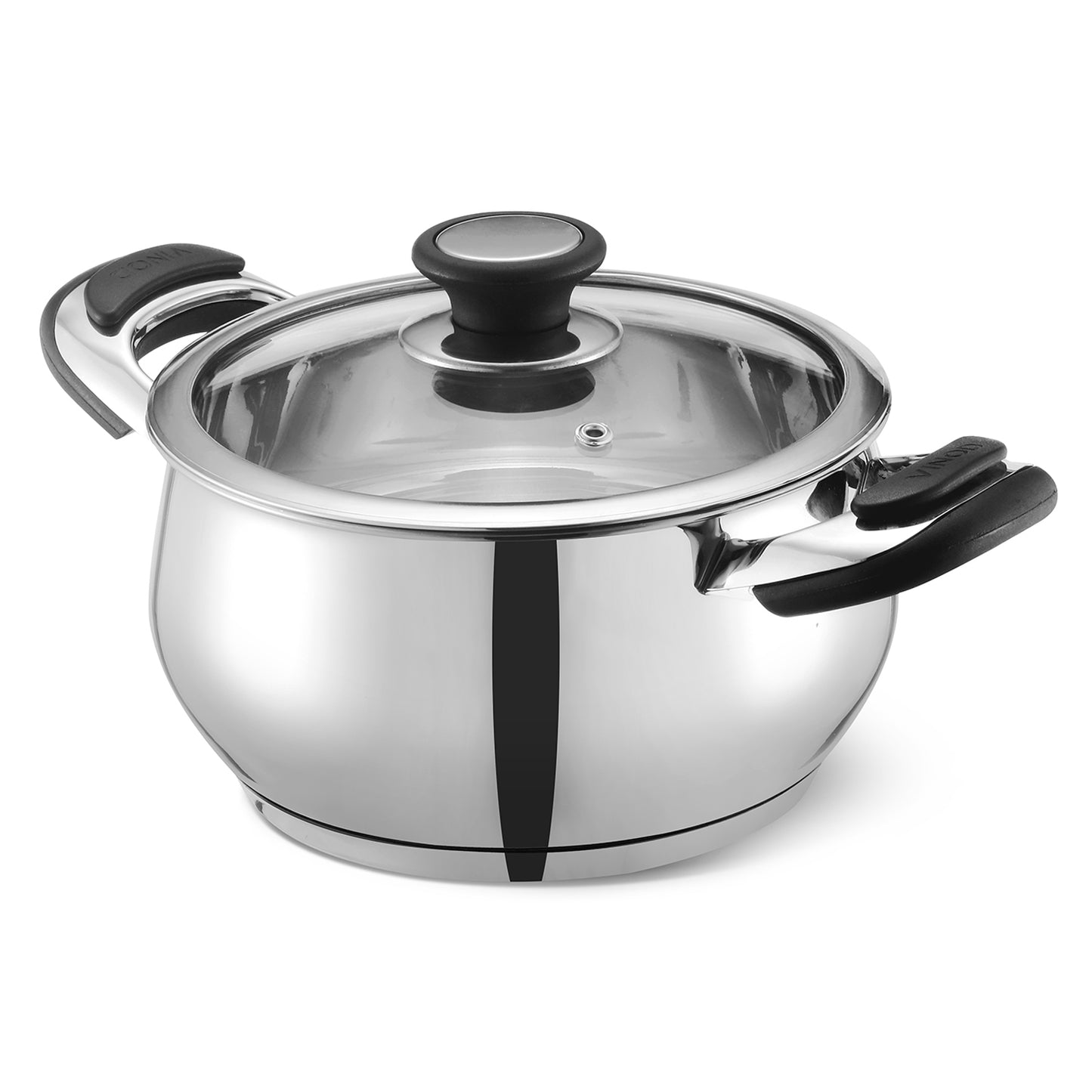 Vinod Durban Handi Saucepot - Belly Shape Design, Heavy Gauge 18/8 Stainless Steel Body, Gas and Induction Compatible | Vinod Cookware India