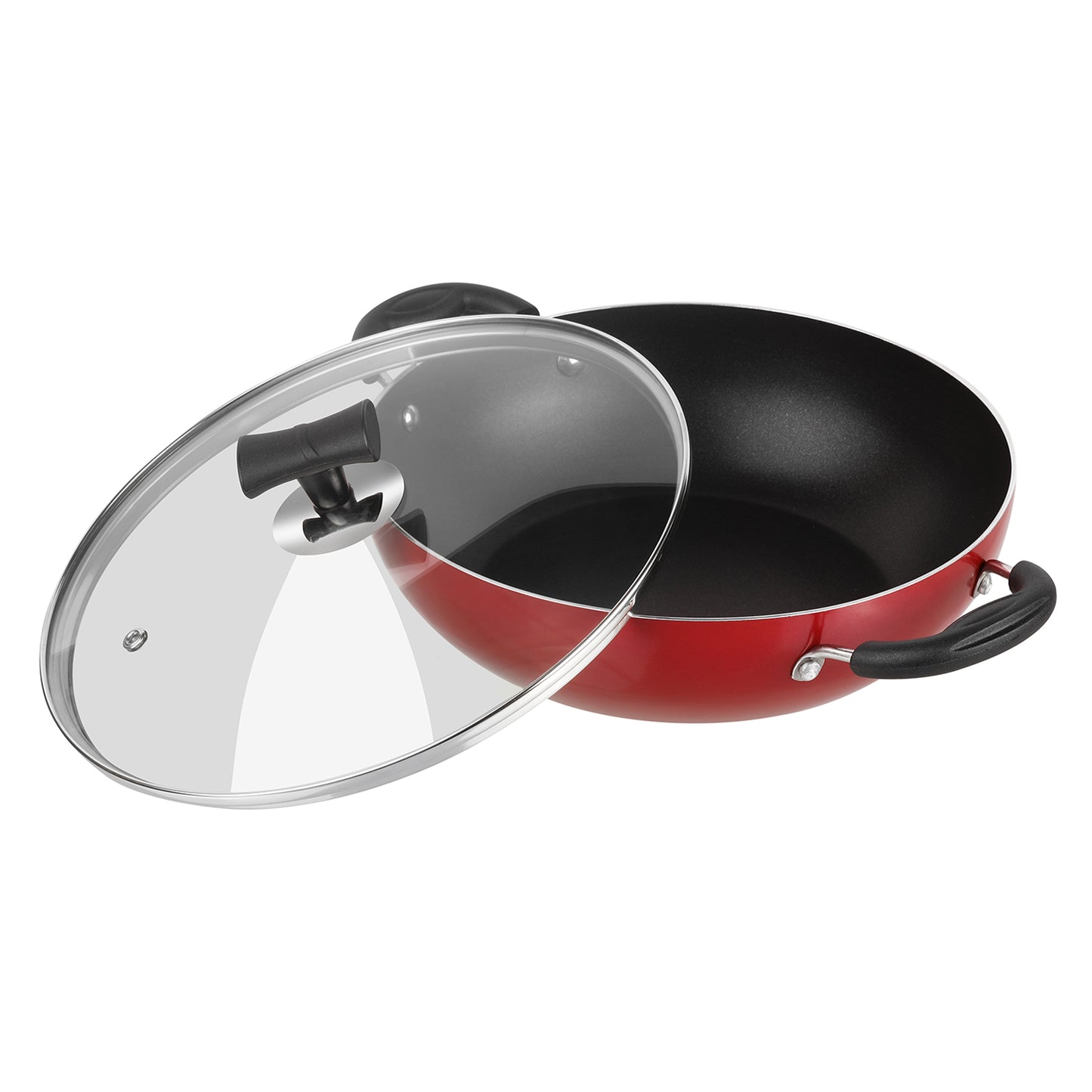 Vinod Popular Non-Stick Kadai with Glass Lid - Induction Friendly | Vinod Cookware