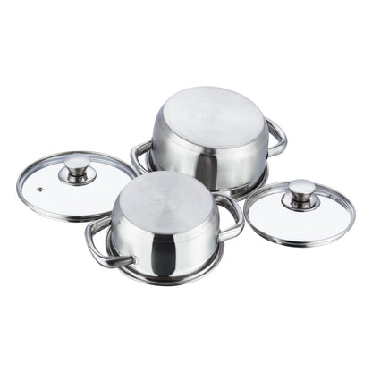Vinod Bremen Saucepot Set - Induction Safe Glass Lid with Steam Vent | Vinod Cookware