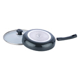 Vinod Hard Anodised Deep Frypan with Glass Lid - 24 cm (Induction Friendly)