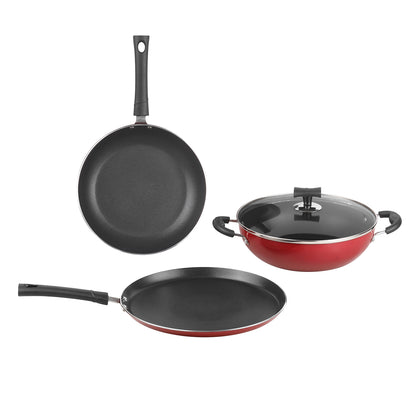 Vinod Popular Non-Stick Cookware Set - Induction Safe Full Set View | Vinod Cookware