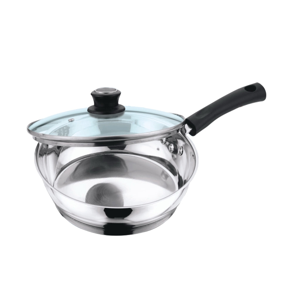 Vinod Stainless Steel Frypan with Glass Lid - Induction Friendly 20cm 24cm | Vinod Cookware
