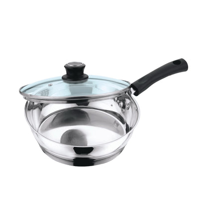 Vinod Stainless Steel Frypan with Lid - Induction Safe Side View | Vinod Cookware India