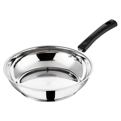 Vinod Stainless Steel Frypan - Induction Safe SAS Bottom Main View | Vinod Cookware