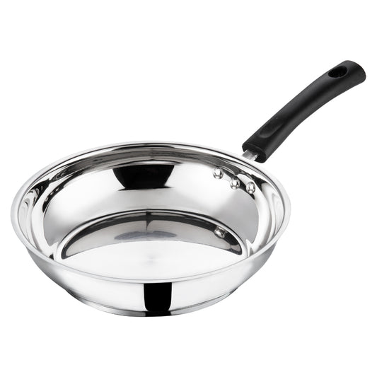Vinod Stainless Steel Frypan - Induction Safe SAS Bottom Main View | Vinod Cookware