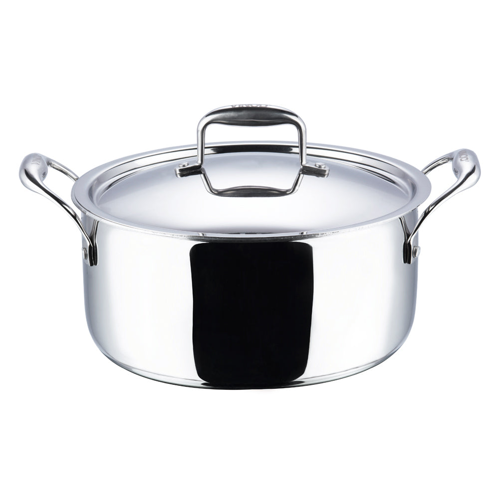 Vinod Platinum Triply Stainless Steel Saucepot with Lid (Induction Friendly)