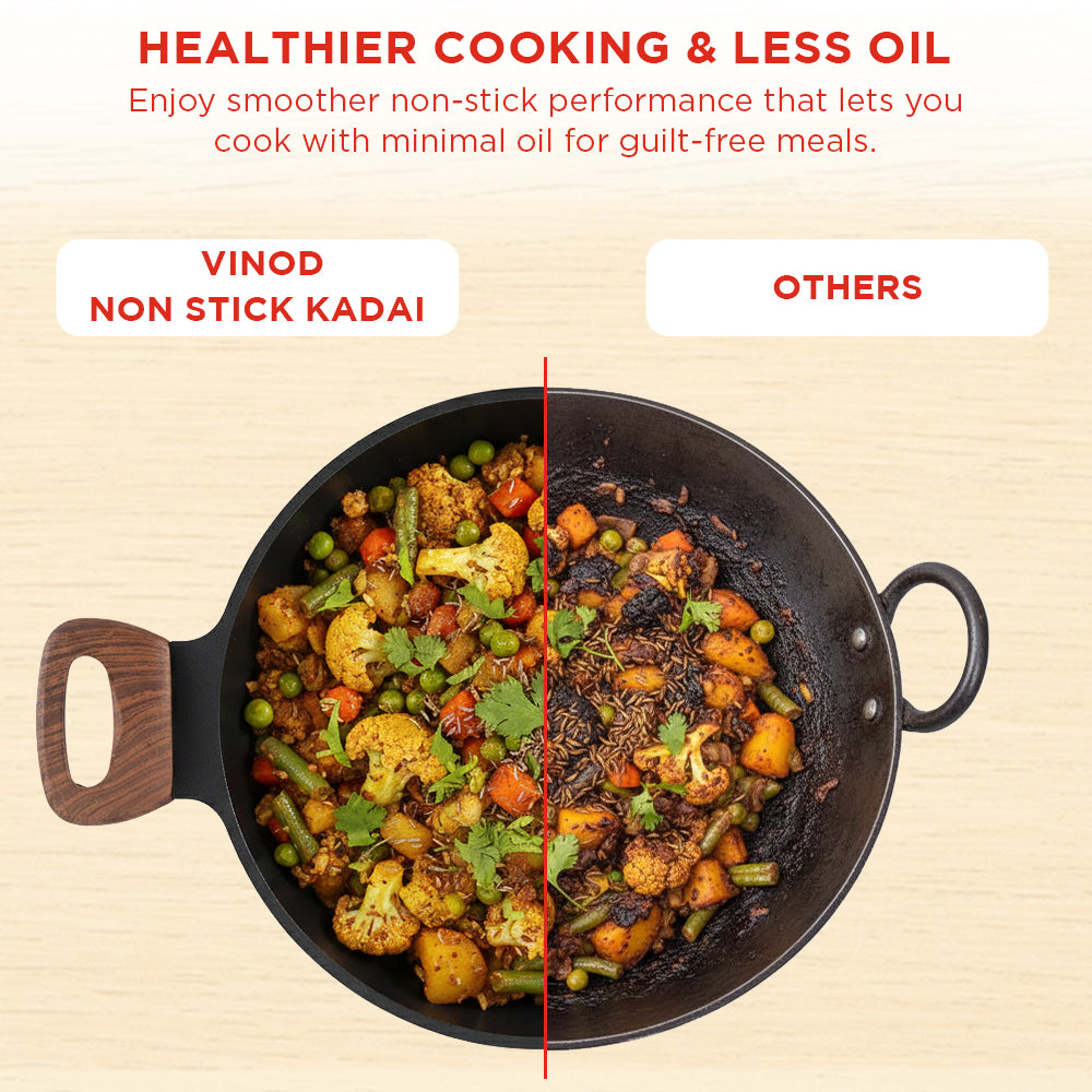 Vinod Di Casa Kadai - Dimension Reference 22cm 1.8L 24cm 2.4L 26cm 3.1L | Vinod Cookware
