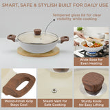 Vinod Ceravit Frypan Washed Stone - Grid Style All Sizes Hero Shot | Vinod Cookware
