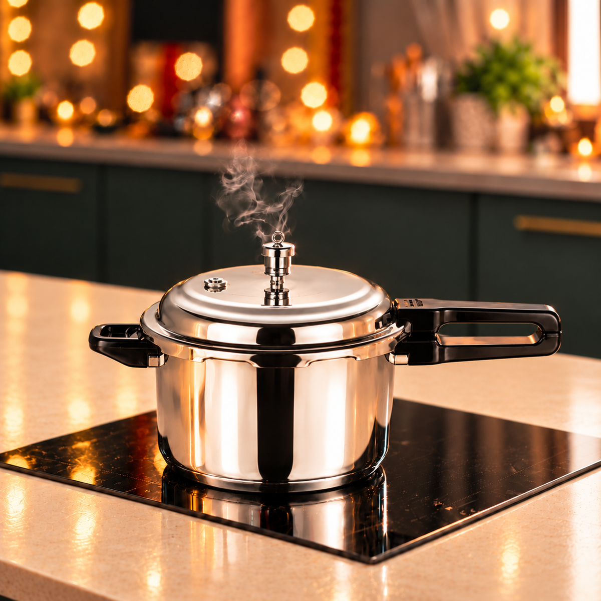 Vinod 18/8 Stainless Steel Outer Lid Pressure Cooker