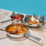 Vinod Stainless Steel Modena Cookware Set - 3 Piece (Induction Friendly)