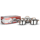 Vinod Oxford Stainless Steel Saucepot Set (Induction Friendly)