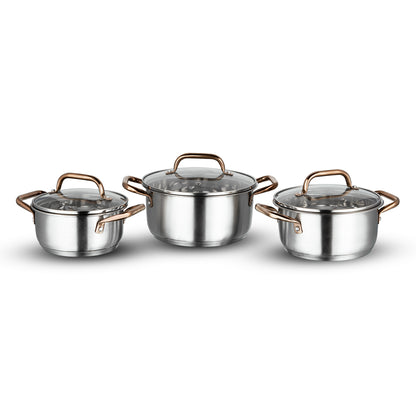 Vinod Oxford Stainless Steel Saucepot Set - Main Product | Vinod Cookware India