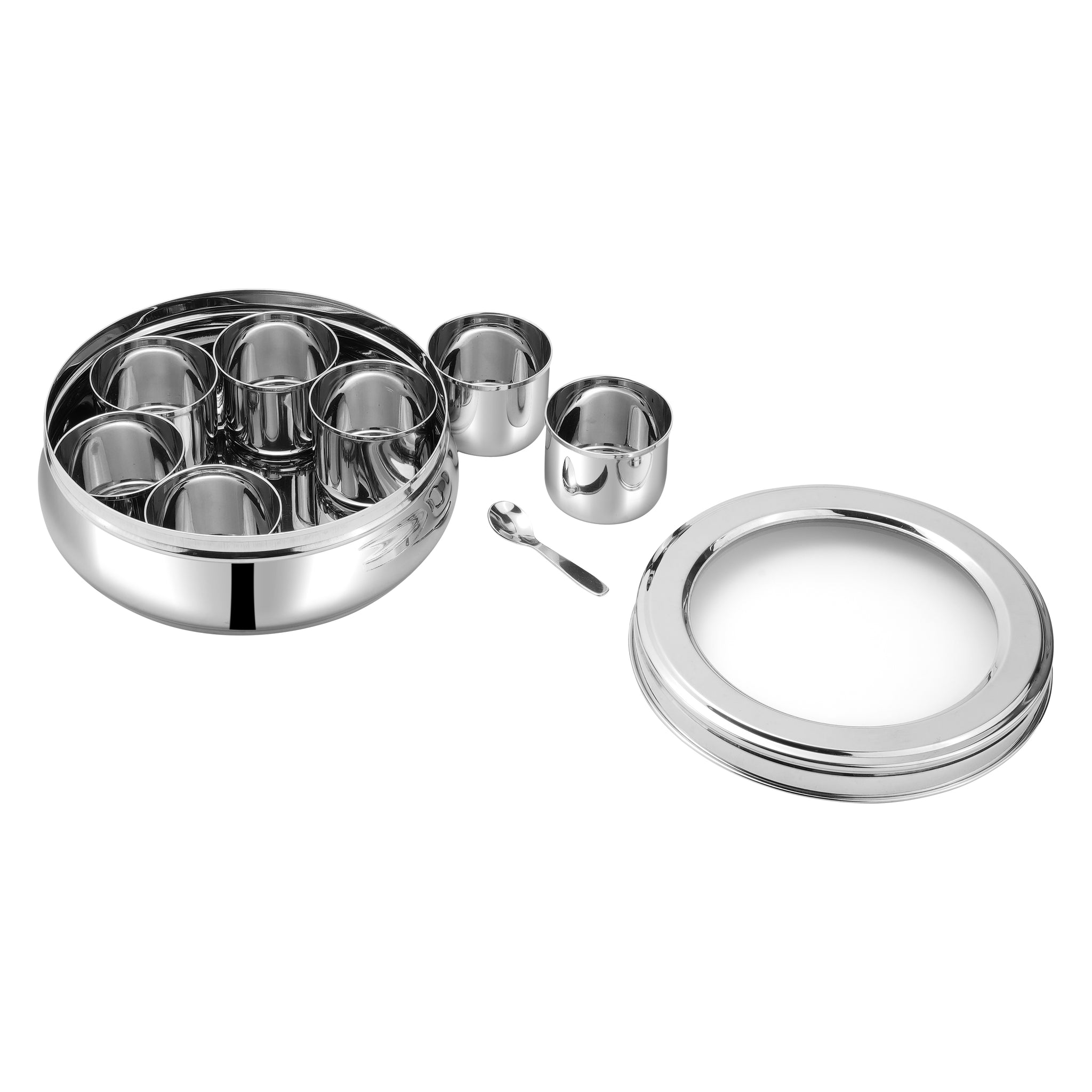 Kraft Stainless Steel Belly shape Masala Dabba