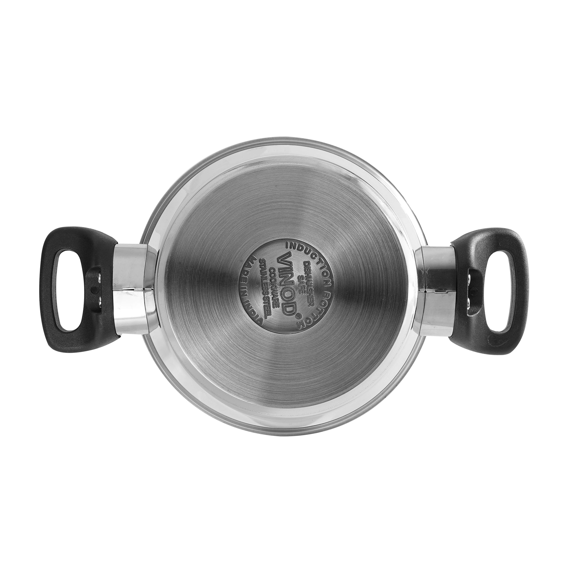 Vinod Trevi Saucepot - Tempered Glass Lid Locks Moisture and Aroma | Vinod Cookware