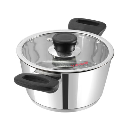 Vinod Trevi Stainless Steel Saucepot - Flared Edge for Drip-Free Pouring | Vinod Cookware