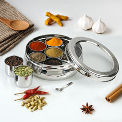 Kraft Stainless Steel Belly shape Masala Dabba