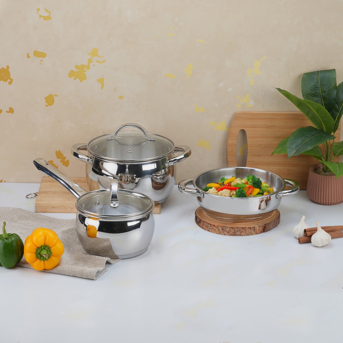 Vinod Letten 4pc Cookware Set - Saucepan Saucepot Kadai and Frypan | Vinod Cookware