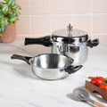 Vinod Platinum Pressure Cooker with Deep Pan Pressure Cooker & Common Lid - 2 pc Combo Set
