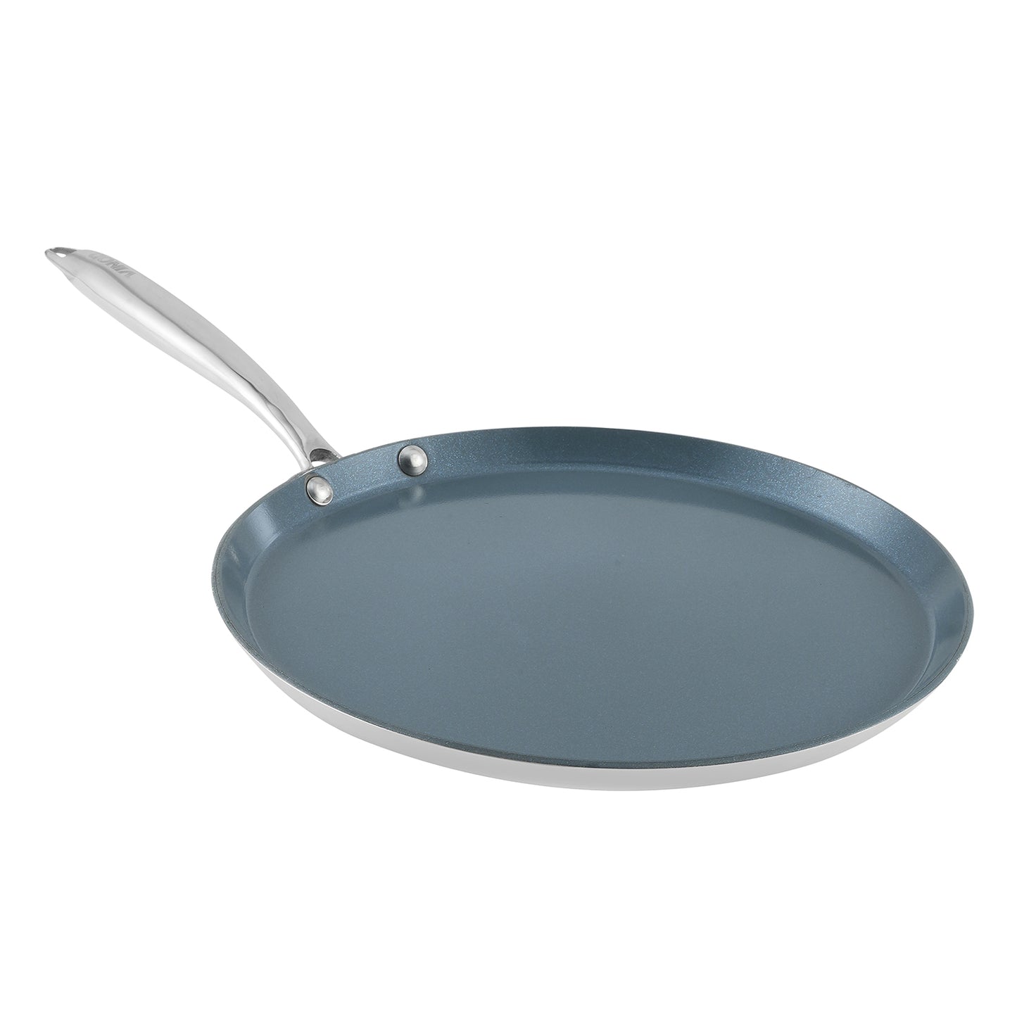 Vinod Platinum SAS Ceramica Dosa Tawa, dosa tawa, non stick dosa tawa, ceramic dosa tawa, Vinod cookware, Vinod Platinum cookware, stainless steel base tawa, induction dosa tawa, gas stove tawa, Indian cooking tawa, dosa pan, chapati tawa, roti tawa, crepe pan, nonstick cookware India, ceramic coated tawa,