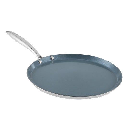 Vinod Platinum SAS Ceramica Dosa Tawa, dosa tawa, non stick dosa tawa, ceramic dosa tawa, Vinod cookware, Vinod Platinum cookware, stainless steel base tawa, induction dosa tawa, gas stove tawa, Indian cooking tawa, dosa pan, chapati tawa, roti tawa, crepe pan, nonstick cookware India, ceramic coated tawa,