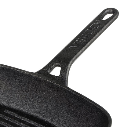 Vinod Legacy Pre-Seasoned Cast Iron Square Griddle - Easy Lift Handle | Vinod Cookware India