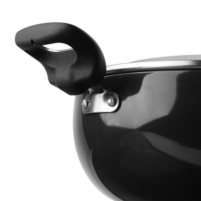 Vinod Hanos Non Stick Kadai - Riveted Handle Detail | Vinod Cookware India