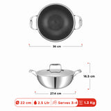 Vinod Platinum SAS Pro Extra Deep Kadai (Induction Compatible)